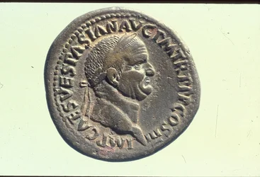 Imperial coin depicting Emperor Vespasian